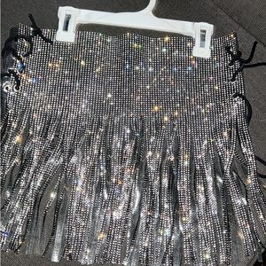 rhinestone skirt size fits all.